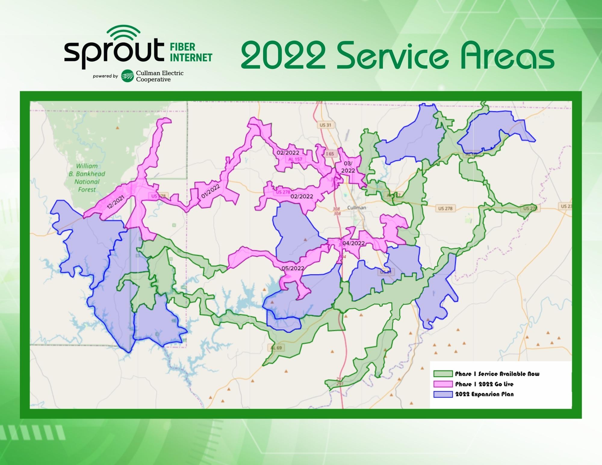 Sprout 2022 Service Areas Map