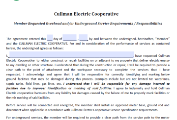 Overhead or Underground Requirements