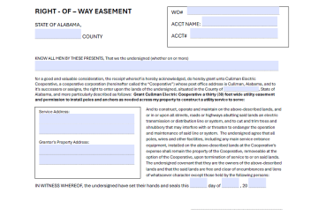 Overhead Easement Form